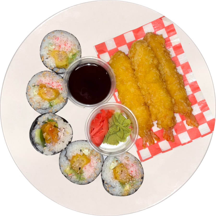 Prawn (3pcs) + Half Roll (Pick Your Roll)