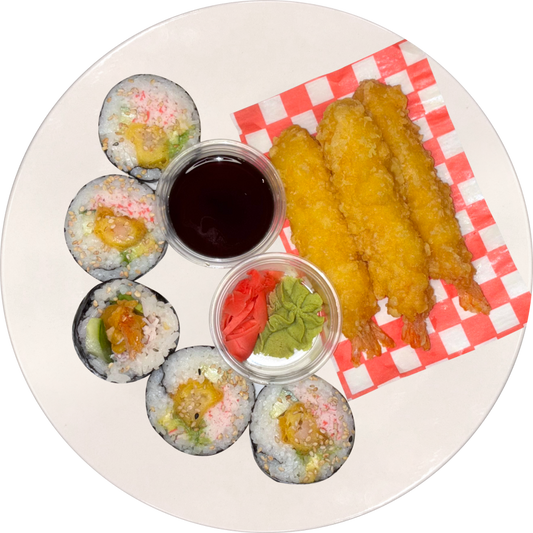 Prawn (3pcs) + Half Roll (Pick Your Roll)